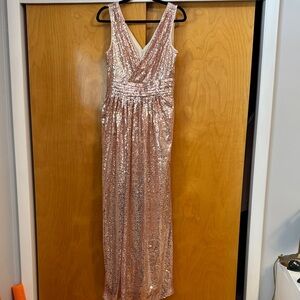 Elegant Sequin Pink Prom Dress